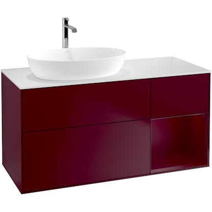 Tvättställsskåp Villeroy & Boch Finion med 3 Lådor Hylla och Bänkskiva för Ocentrerat Tvättställ från Artis & Collaro