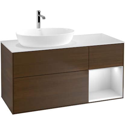 Tvättställsskåp Villeroy & Boch Finion med 3 Lådor Hylla och Bänkskiva för Ocentrerat Tvättställ från Artis & Collaro