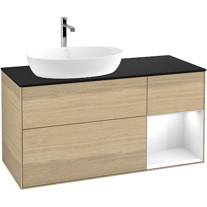 Tvättställsskåp Villeroy & Boch Finion med 3 Lådor Hylla och Bänkskiva för Ocentrerat Tvättställ från Artis & Collaro