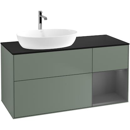 Tvättställsskåp Villeroy & Boch Finion med 3 Lådor Hylla och Bänkskiva för Ocentrerat Tvättställ från Artis & Collaro