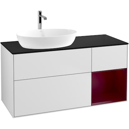 Tvättställsskåp Villeroy & Boch Finion med 3 Lådor Hylla och Bänkskiva för Ocentrerat Tvättställ från Artis & Collaro