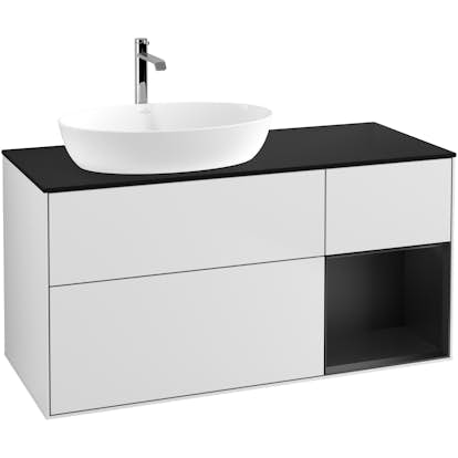 Tvättställsskåp Villeroy & Boch Finion med 3 Lådor Hylla och Bänkskiva för Ocentrerat Tvättställ från Artis & Collaro