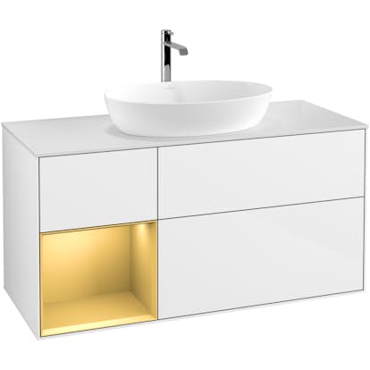 Tvättställsskåp Villeroy & Boch Finion med 3 Lådor Hylla och Bänkskiva för Fristående Tvättställ från Artis & Collaro