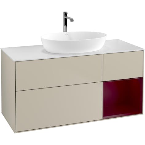 Tvättställsskåp Villeroy & Boch Finion med 3 Lådor Hylla och Bänkskiva för Fristående Tvättställ från Artis & Collaro