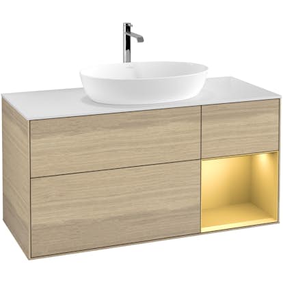 Tvättställsskåp Villeroy & Boch Finion med 3 Lådor Hylla och Bänkskiva för Fristående Tvättställ från Artis & Collaro