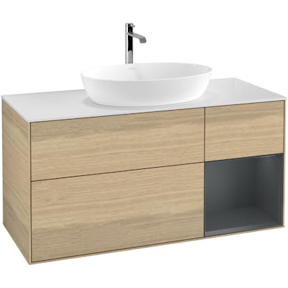 Tvättställsskåp Villeroy & Boch Finion med 3 Lådor Hylla och Bänkskiva för Fristående Tvättställ från Artis & Collaro