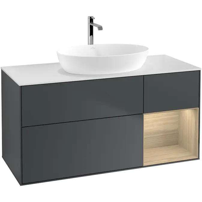 Tvättställsskåp Villeroy & Boch Finion med 3 Lådor Hylla och Bänkskiva för Fristående Tvättställ från Artis & Collaro