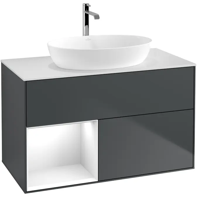 Tvättställsskåp Villeroy & Boch Finion med 2 Lådor Hylla och Bänkskiva för Fristående Tvättställ från Artis & Collaro