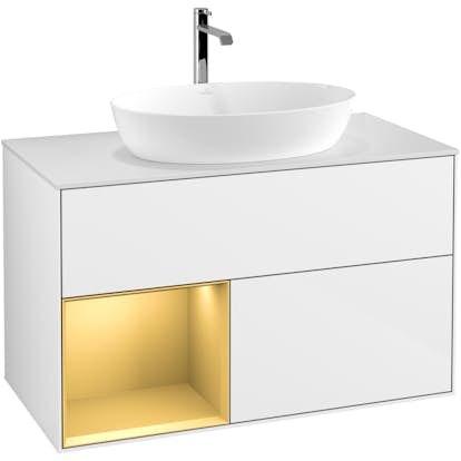 Tvättställsskåp Villeroy & Boch Finion med 2 Lådor Hylla och Bänkskiva för Fristående Tvättställ från Artis & Collaro