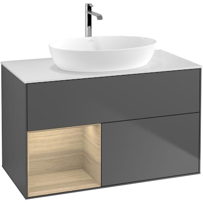 Tvättställsskåp Villeroy & Boch Finion med 2 Lådor Hylla och Bänkskiva för Fristående Tvättställ från Artis & Collaro