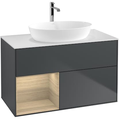 Tvättställsskåp Villeroy & Boch Finion med 2 Lådor Hylla och Bänkskiva för Fristående Tvättställ från Artis & Collaro