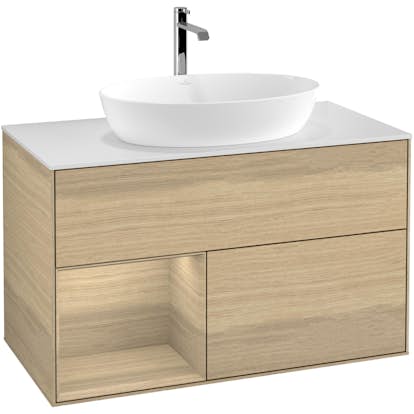 Tvättställsskåp Villeroy & Boch Finion med 2 Lådor Hylla och Bänkskiva för Fristående Tvättställ från Artis & Collaro