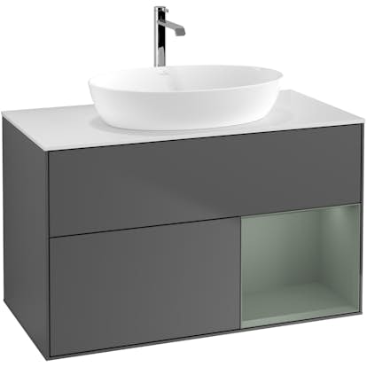Tvättställsskåp Villeroy & Boch Finion med 2 Lådor Hylla och Bänkskiva för Fristående Tvättställ från Artis & Collaro