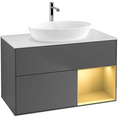 Tvättställsskåp Villeroy & Boch Finion med 2 Lådor Hylla och Bänkskiva för Fristående Tvättställ från Artis & Collaro