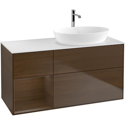 Tvättställsskåp Villeroy & Boch Finion med 3 Lådor Hylla och Bänkskiva för Ocentrerat Tvättställ från Artis & Collaro