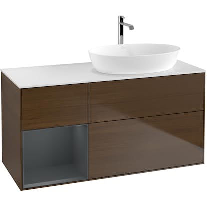 Tvättställsskåp Villeroy & Boch Finion med 3 Lådor Hylla och Bänkskiva för Ocentrerat Tvättställ från Artis & Collaro