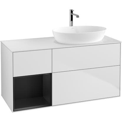 Tvättställsskåp Villeroy & Boch Finion med 3 Lådor Hylla och Bänkskiva för Ocentrerat Tvättställ från Artis & Collaro