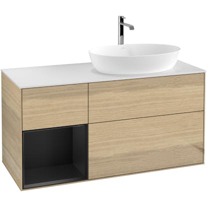 Tvättställsskåp Villeroy & Boch Finion med 3 Lådor Hylla och Bänkskiva för Ocentrerat Tvättställ från Artis & Collaro