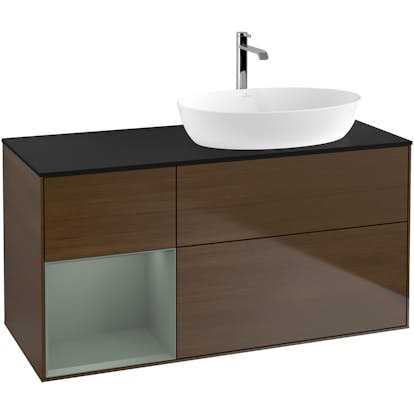 Tvättställsskåp Villeroy & Boch Finion med 3 Lådor Hylla och Bänkskiva för Ocentrerat Tvättställ från Artis & Collaro