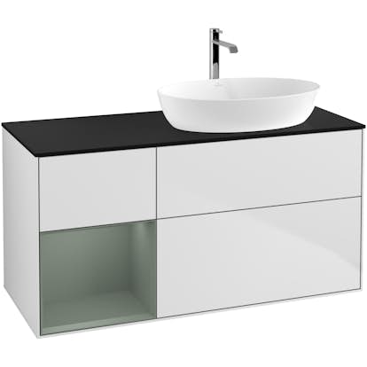 Tvättställsskåp Villeroy & Boch Finion med 3 Lådor Hylla och Bänkskiva för Ocentrerat Tvättställ från Artis & Collaro