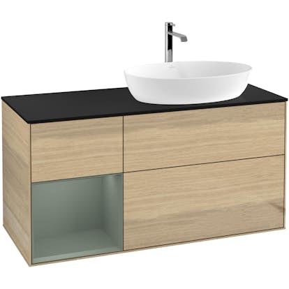 Tvättställsskåp Villeroy & Boch Finion med 3 Lådor Hylla och Bänkskiva för Ocentrerat Tvättställ från Artis & Collaro