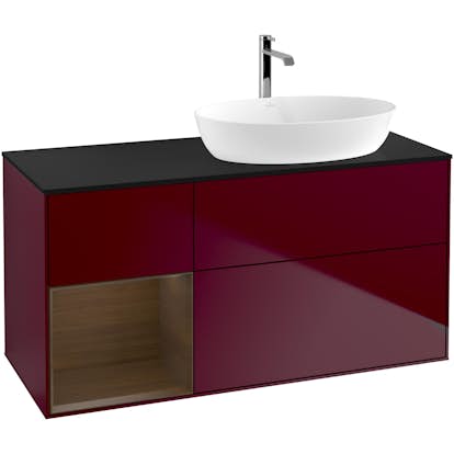 Tvättställsskåp Villeroy & Boch Finion med 3 Lådor Hylla och Bänkskiva för Ocentrerat Tvättställ från Artis & Collaro