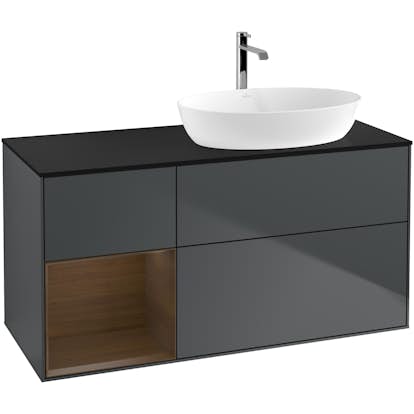 Tvättställsskåp Villeroy & Boch Finion med 3 Lådor Hylla och Bänkskiva för Ocentrerat Tvättställ från Artis & Collaro