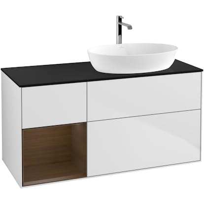 Tvättställsskåp Villeroy & Boch Finion med 3 Lådor Hylla och Bänkskiva för Ocentrerat Tvättställ från Artis & Collaro