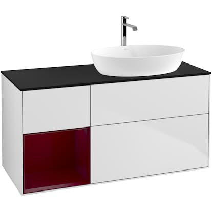 Tvättställsskåp Villeroy & Boch Finion med 3 Lådor Hylla och Bänkskiva för Ocentrerat Tvättställ från Artis & Collaro