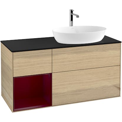 Tvättställsskåp Villeroy & Boch Finion med 3 Lådor Hylla och Bänkskiva för Ocentrerat Tvättställ från Artis & Collaro