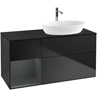 Tvättställsskåp Villeroy & Boch Finion med 3 Lådor Hylla och Bänkskiva för Ocentrerat Tvättställ från Artis & Collaro