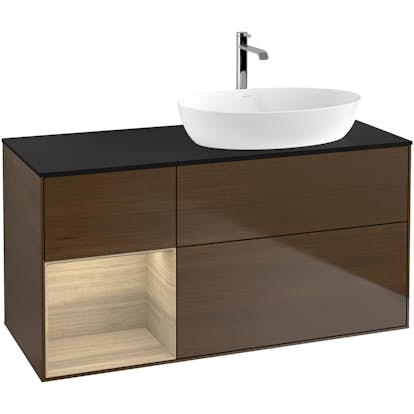 Tvättställsskåp Villeroy & Boch Finion med 3 Lådor Hylla och Bänkskiva för Ocentrerat Tvättställ från Artis & Collaro