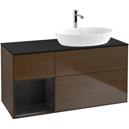 Tvättställsskåp Villeroy & Boch Finion med 3 Lådor Hylla och Bänkskiva för Ocentrerat Tvättställ från Artis & Collaro