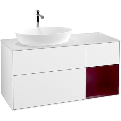 Tvättställsskåp Villeroy & Boch Finion med 3 Lådor Hylla och Bänkskiva för Ocentrerat Tvättställ från Artis & Collaro
