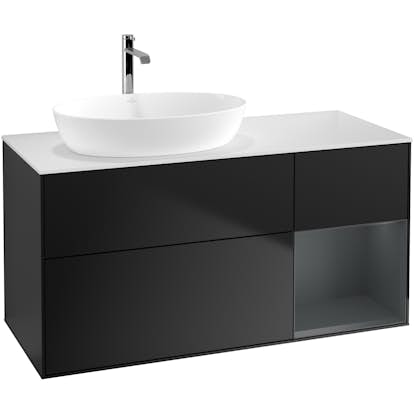 Tvättställsskåp Villeroy & Boch Finion med 3 Lådor Hylla och Bänkskiva för Ocentrerat Tvättställ från Artis & Collaro