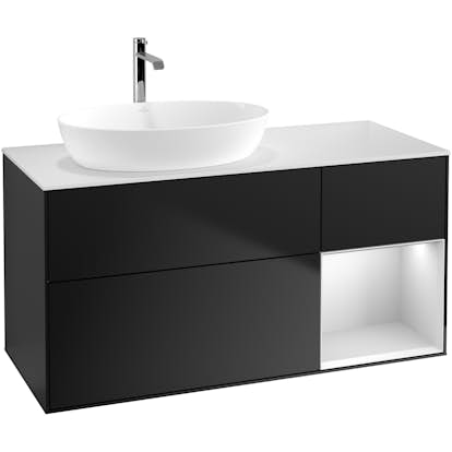 Tvättställsskåp Villeroy & Boch Finion med 3 Lådor Hylla och Bänkskiva för Ocentrerat Tvättställ från Artis & Collaro