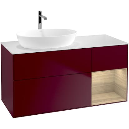Tvättställsskåp Villeroy & Boch Finion med 3 Lådor Hylla och Bänkskiva för Ocentrerat Tvättställ från Artis & Collaro