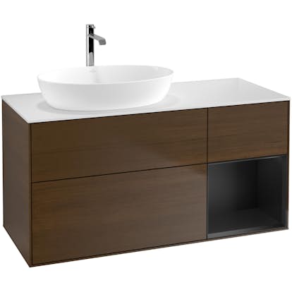 Tvättställsskåp Villeroy & Boch Finion med 3 Lådor Hylla och Bänkskiva för Ocentrerat Tvättställ från Artis & Collaro