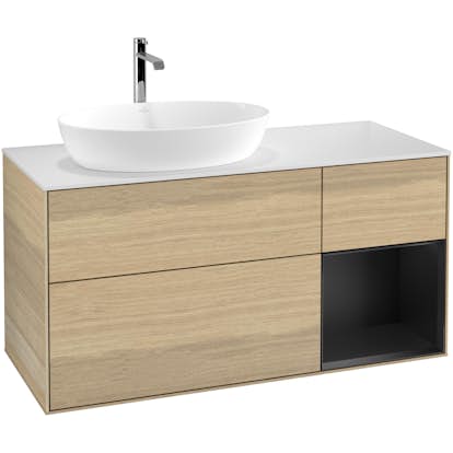 Tvättställsskåp Villeroy & Boch Finion med 3 Lådor Hylla och Bänkskiva för Ocentrerat Tvättställ från Artis & Collaro