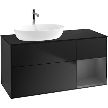 Tvättställsskåp Villeroy & Boch Finion med 3 Lådor Hylla och Bänkskiva för Ocentrerat Tvättställ från Artis & Collaro