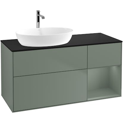 Tvättställsskåp Villeroy & Boch Finion med 3 Lådor Hylla och Bänkskiva för Ocentrerat Tvättställ från Artis & Collaro