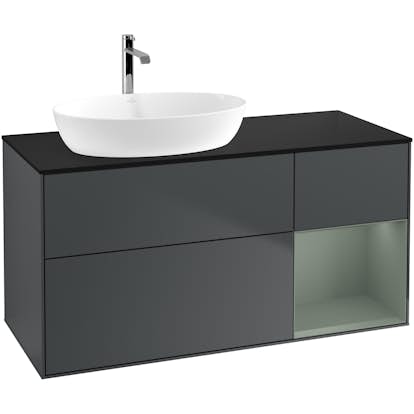 Tvättställsskåp Villeroy & Boch Finion med 3 Lådor Hylla och Bänkskiva för Ocentrerat Tvättställ från Artis & Collaro