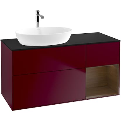 Tvättställsskåp Villeroy & Boch Finion med 3 Lådor Hylla och Bänkskiva för Ocentrerat Tvättställ från Artis & Collaro