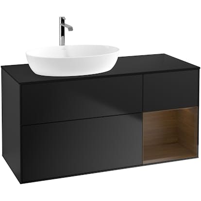 Tvättställsskåp Villeroy & Boch Finion med 3 Lådor Hylla och Bänkskiva för Ocentrerat Tvättställ från Artis & Collaro