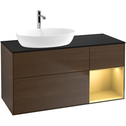 Tvättställsskåp Villeroy & Boch Finion med 3 Lådor Hylla och Bänkskiva för Ocentrerat Tvättställ från Artis & Collaro