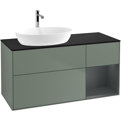 Tvättställsskåp Villeroy & Boch Finion med 3 Lådor Hylla och Bänkskiva för Ocentrerat Tvättställ från Artis & Collaro