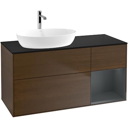 Tvättställsskåp Villeroy & Boch Finion med 3 Lådor Hylla och Bänkskiva för Ocentrerat Tvättställ från Artis & Collaro