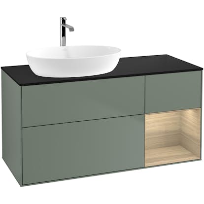 Tvättställsskåp Villeroy & Boch Finion med 3 Lådor Hylla och Bänkskiva för Ocentrerat Tvättställ från Artis & Collaro