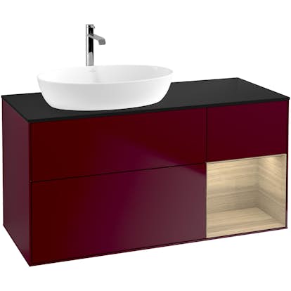 Tvättställsskåp Villeroy & Boch Finion med 3 Lådor Hylla och Bänkskiva för Ocentrerat Tvättställ från Artis & Collaro