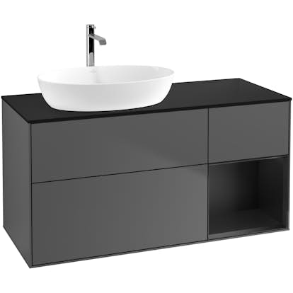 Tvättställsskåp Villeroy & Boch Finion med 3 Lådor Hylla och Bänkskiva för Ocentrerat Tvättställ från Artis & Collaro